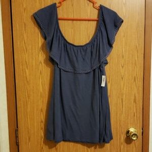 Off the shoulder top-blue-(NWT)